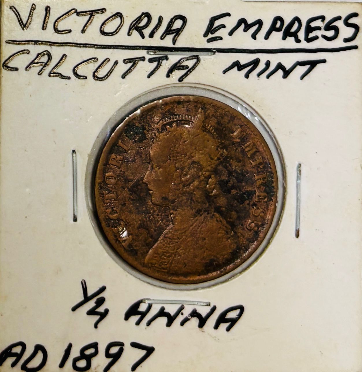 Victoria Empress Calcutta Mint 1/4 Anna